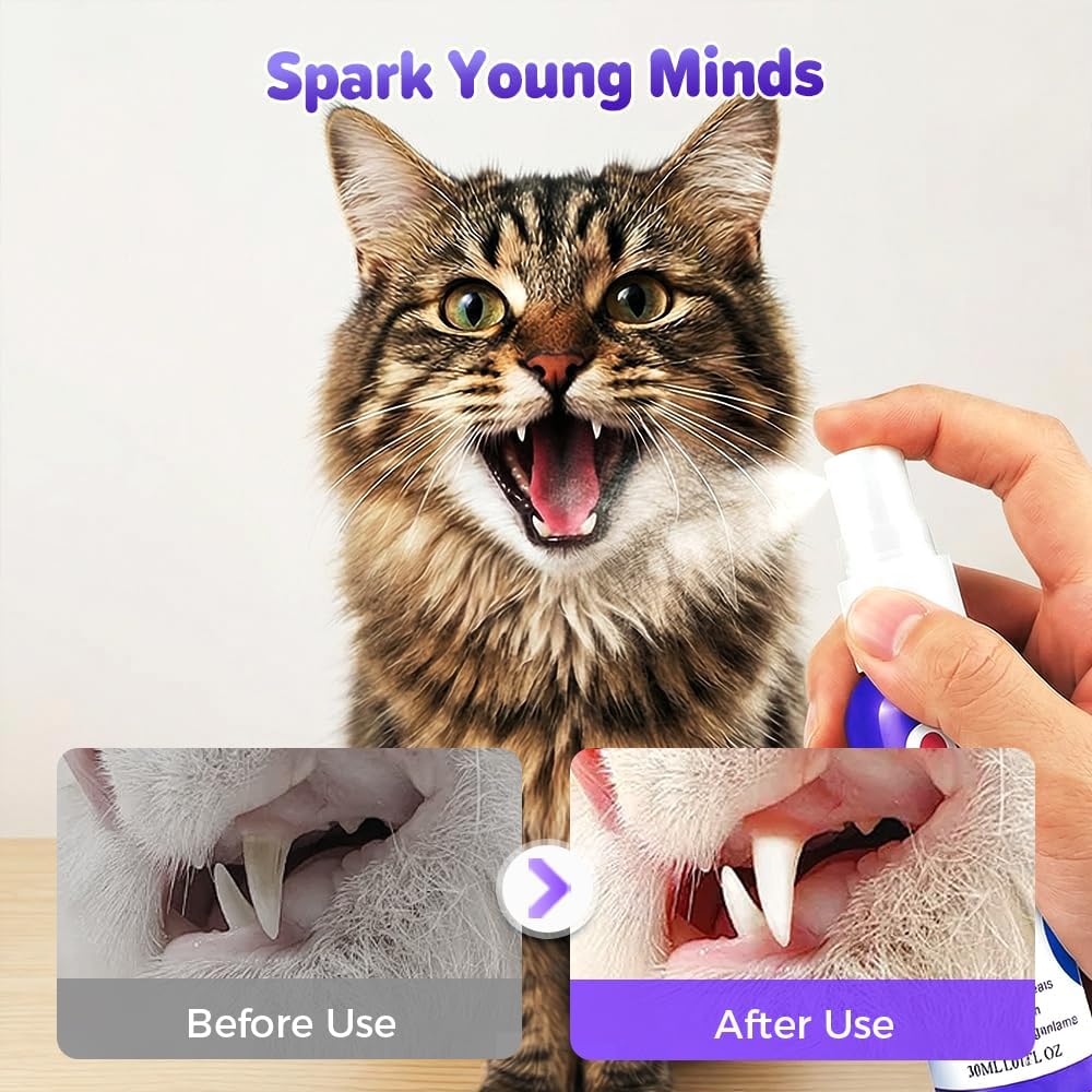 Joyliveo Pet Teeth Cleaning Spray | Tartar Dissolver & Breath Freshener