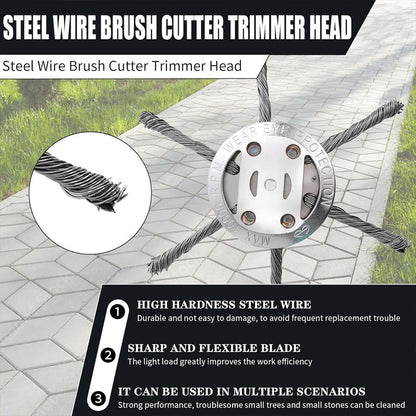 Joyliveo 6 inch Steel Wire Brush Cutter Trimmer Head