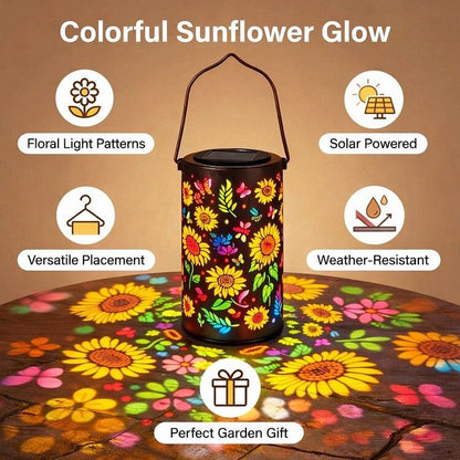 Colorful Sunflower Glow Solar Garden Lantern