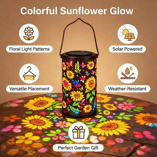 Colorful Sunflower Glow Solar Garden Lantern