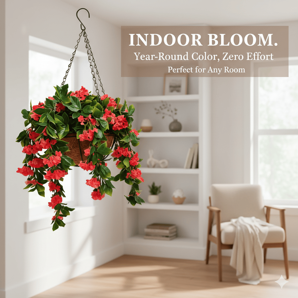 NO-Fade Faux Crepe Myrtle Hanging Baskets