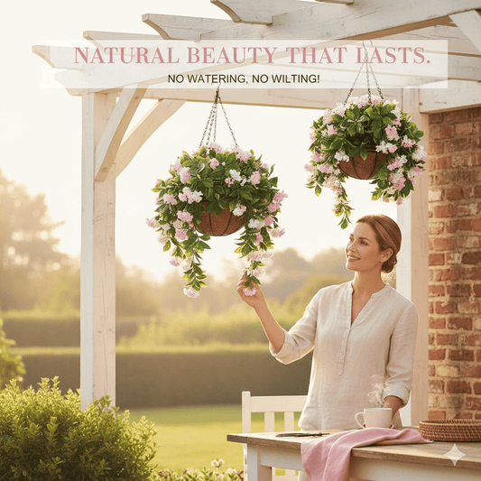 NO-Fade Faux Crepe Myrtle Hanging Baskets