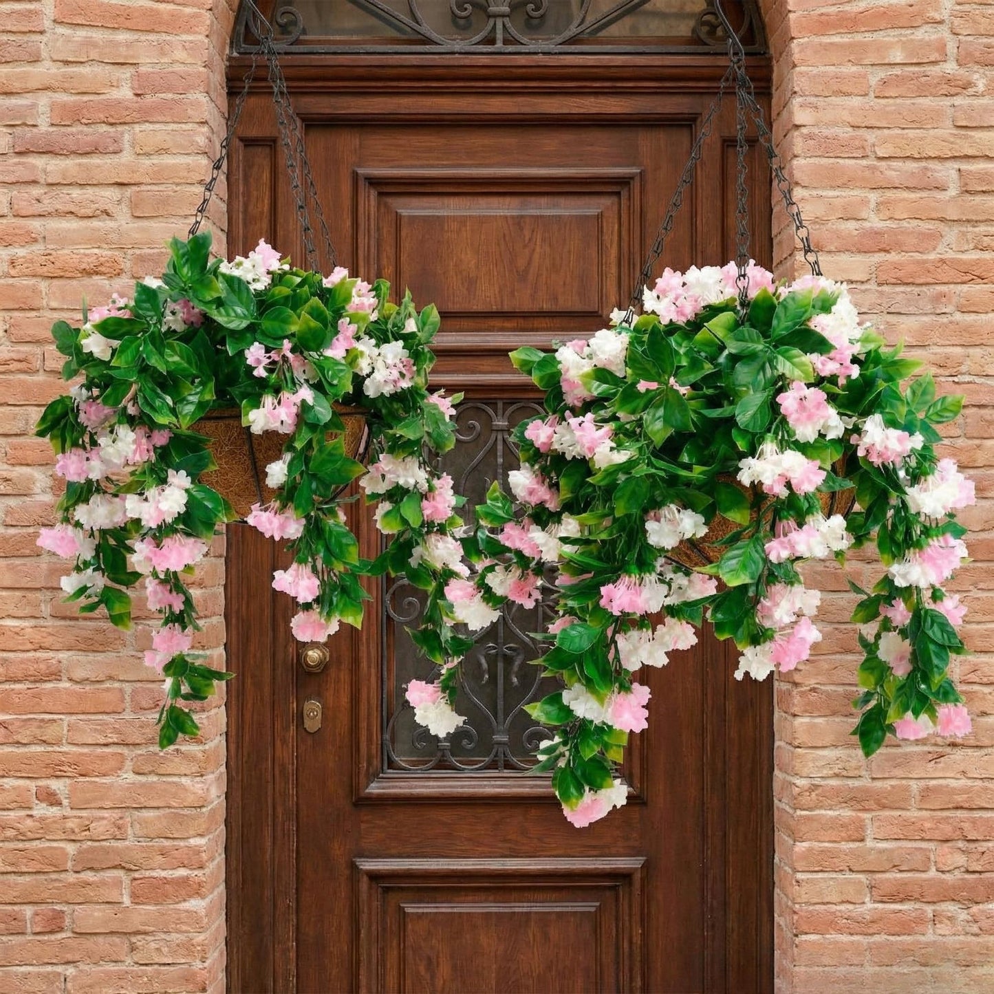 NO-Fade Faux Crepe Myrtle Hanging Baskets