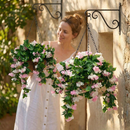 NO-Fade Faux Crepe Myrtle Hanging Baskets