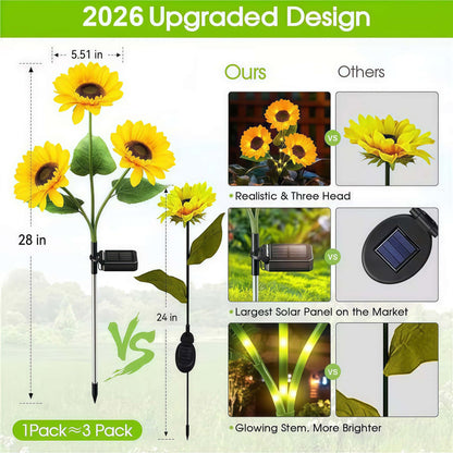 Solar Powered Sunflower Garden Lights-2 Pack