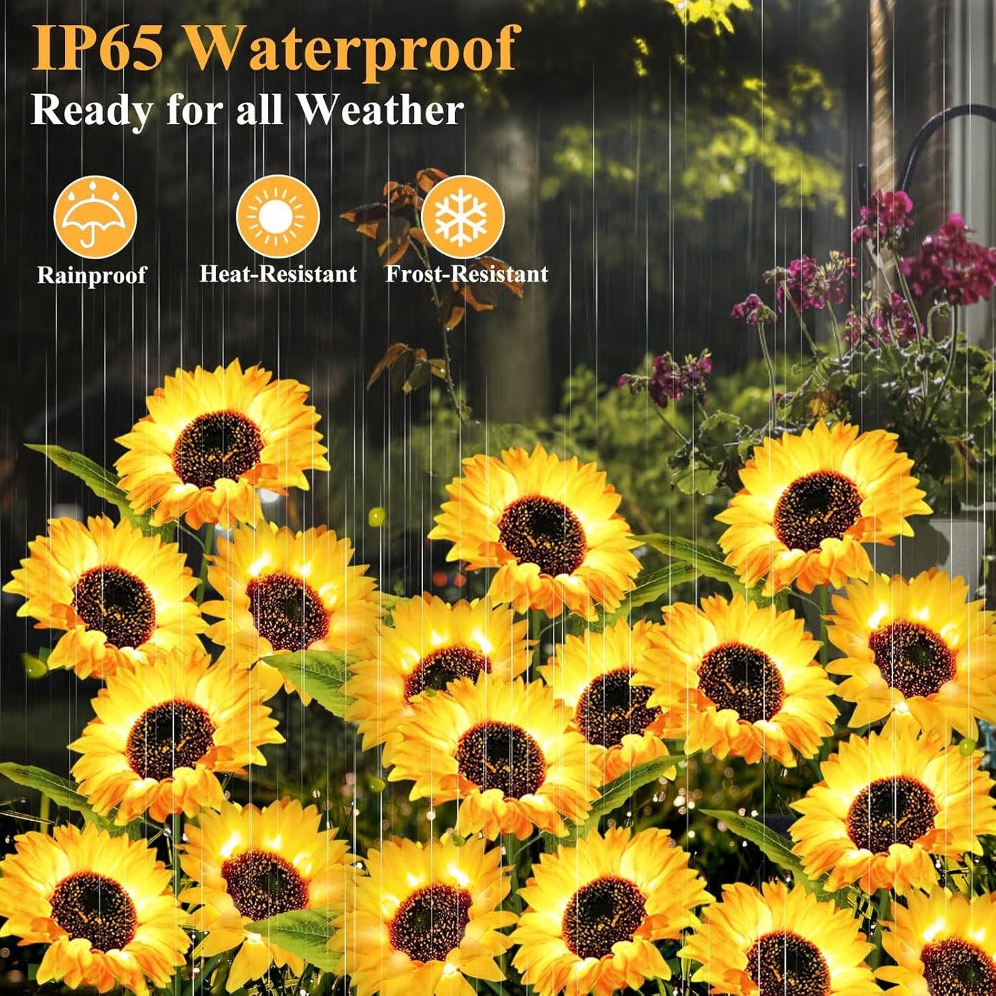 Solar Powered Sunflower Garden Lights-2 Pack