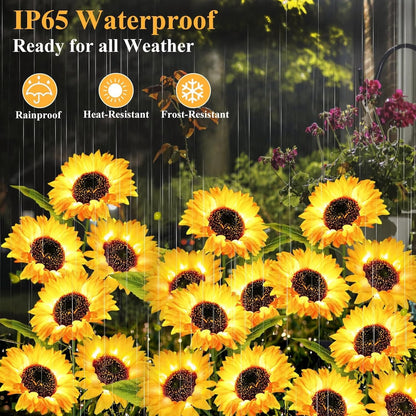 Solar Powered Sunflower Garden Lights-2 Pack