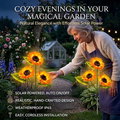 Solar Powered Sunflower Garden Lights-2 Pack