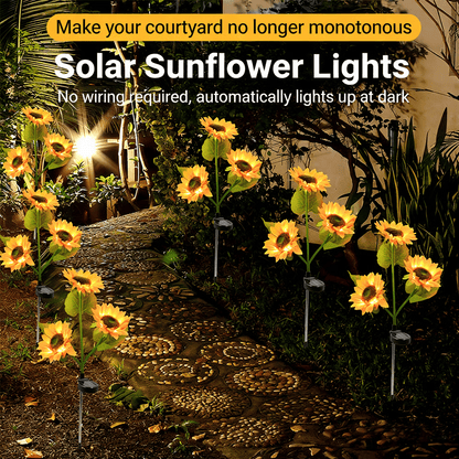 Solar Powered Sunflower Garden Lights-2 Pack