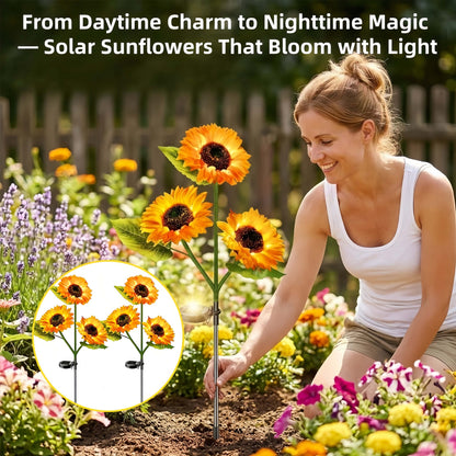 Solar Powered Sunflower Garden Lights-2 Pack