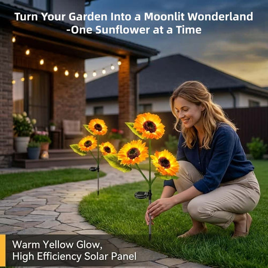 Solar Powered Sunflower Garden Lights-2 Pack